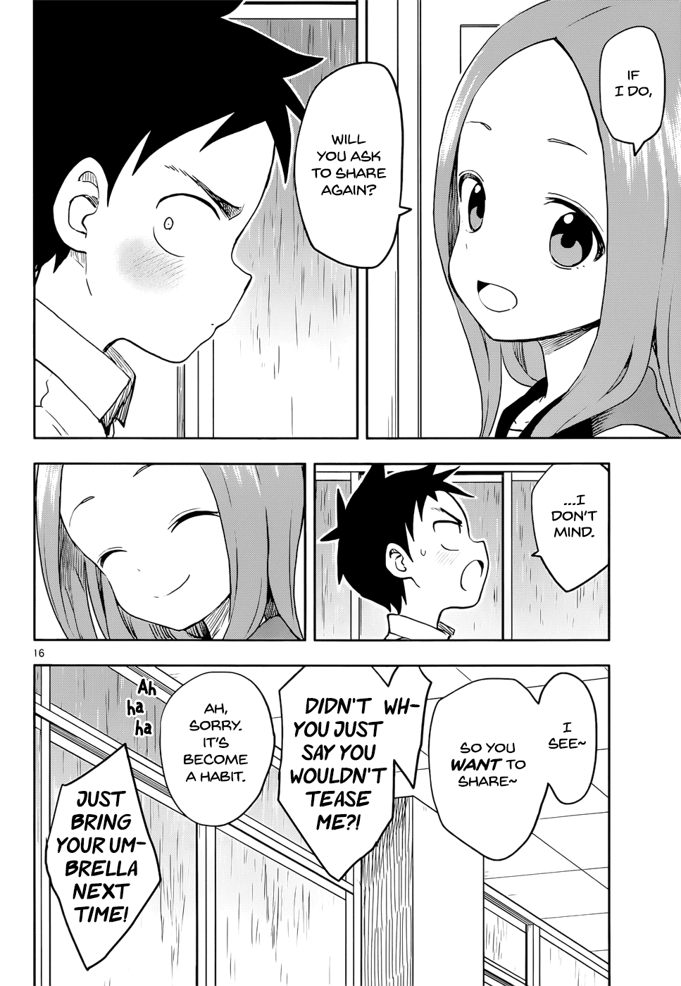 Karakai Jouzu no Takagi-san Chapter 120 page 16 - Chapter 120: Rain