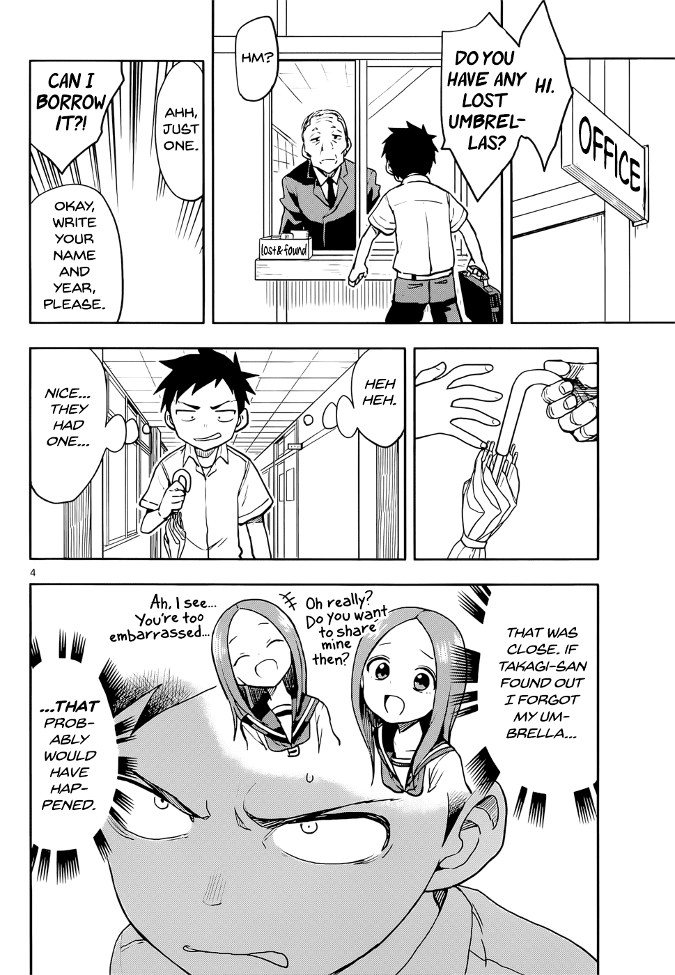 Karakai Jouzu no Takagi-san Chapter 120 page 4 - Chapter 120: Rain
