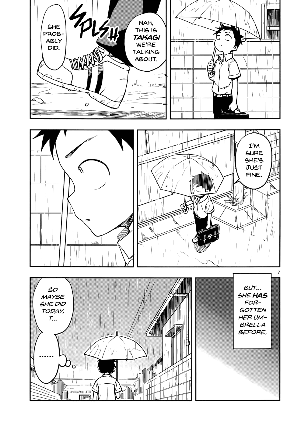 Karakai Jouzu no Takagi-san Chapter 120 page 7 - Chapter 120: Rain