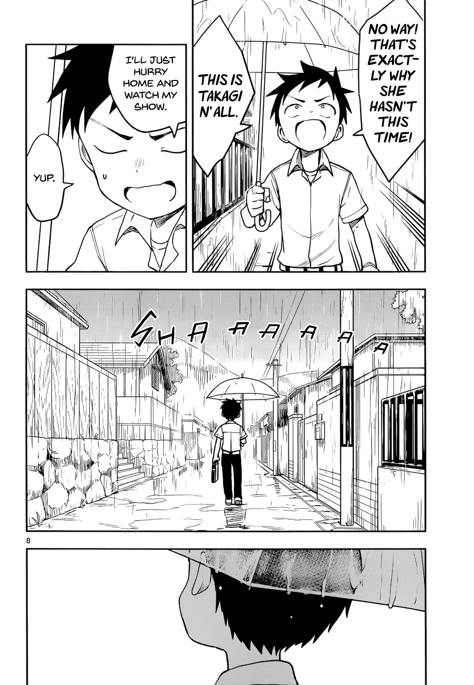 Karakai Jouzu no Takagi-san Chapter 120 page 8 - Chapter 120: Rain
