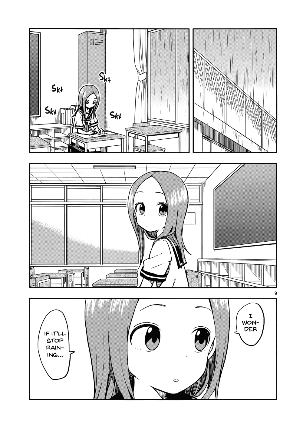 Karakai Jouzu no Takagi-san Chapter 120 page 9 - Chapter 120: Rain