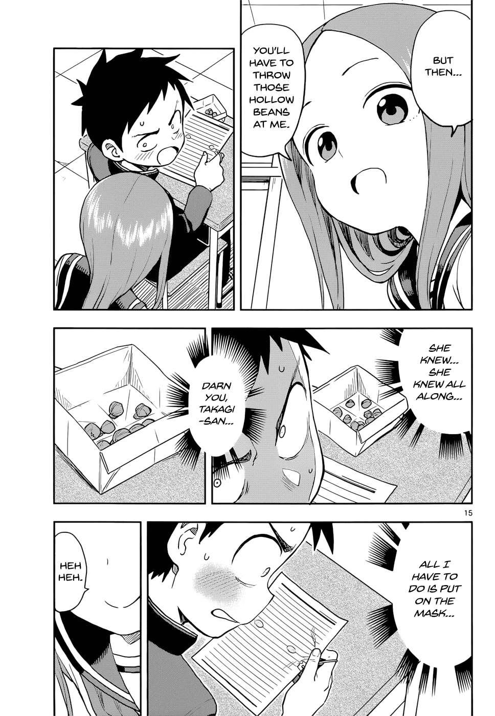 Karakai Jouzu no Takagi-san Chapter 121 page 15 - Chapter 121: Bean Throwing