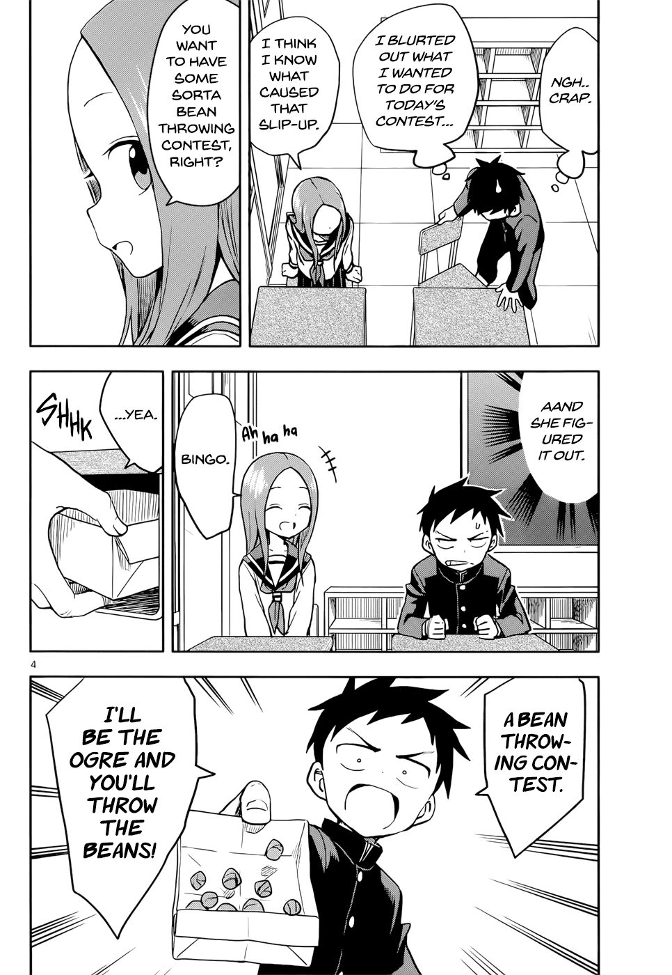 Karakai Jouzu no Takagi-san Chapter 121 page 4 - Chapter 121: Bean Throwing