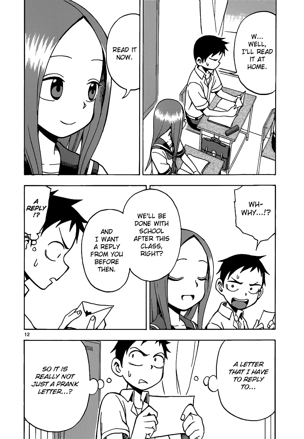 Karakai Jouzu no Takagi-san Chapter 13 page 13 - Chapter 13: Letter