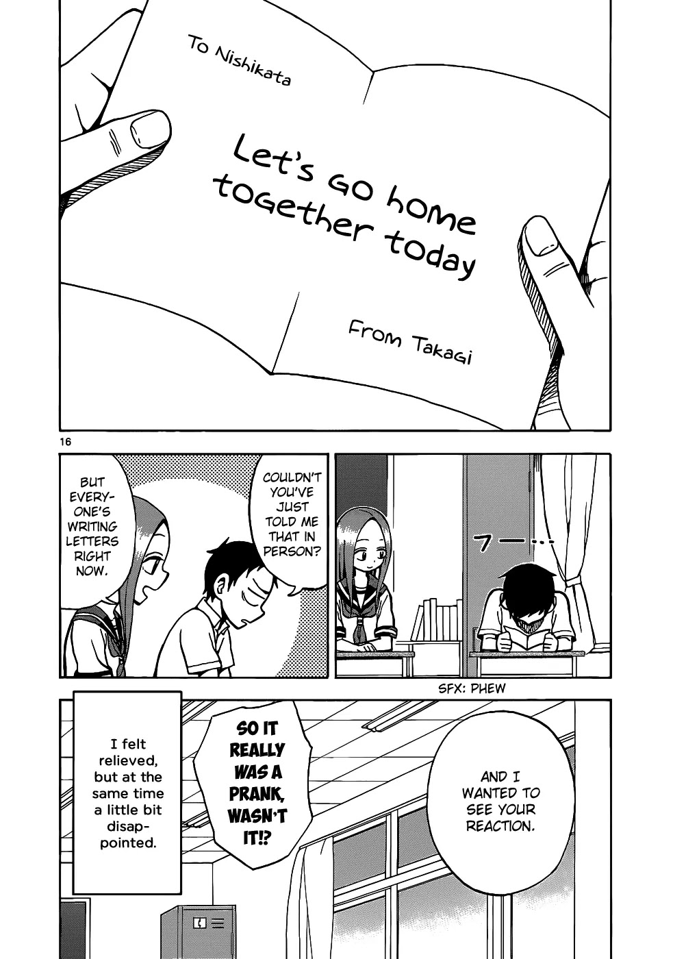 Karakai Jouzu no Takagi-san Chapter 13 page 17 - Chapter 13: Letter
