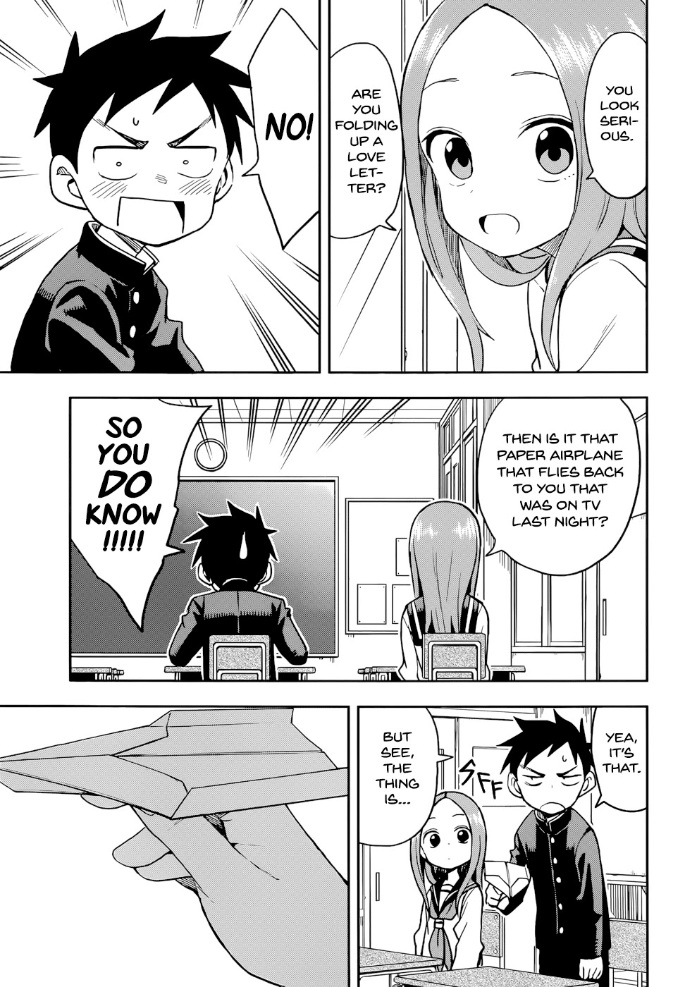 Karakai Jouzu no Takagi-san Chapter 130 page 3 - Chapter 130: Paper Airplane