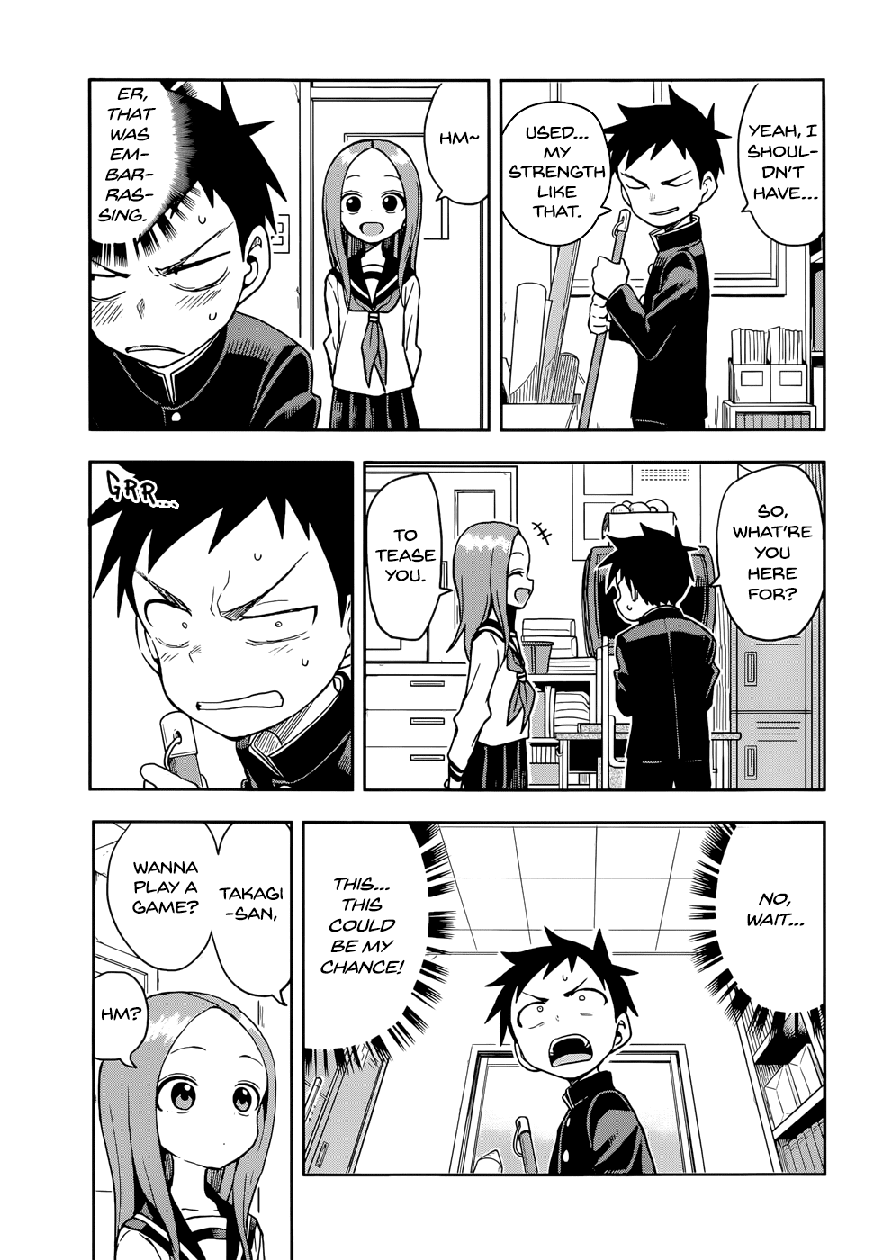 Karakai Jouzu no Takagi-san Chapter 137 page 5 - Chapter 137: Using One's Strength