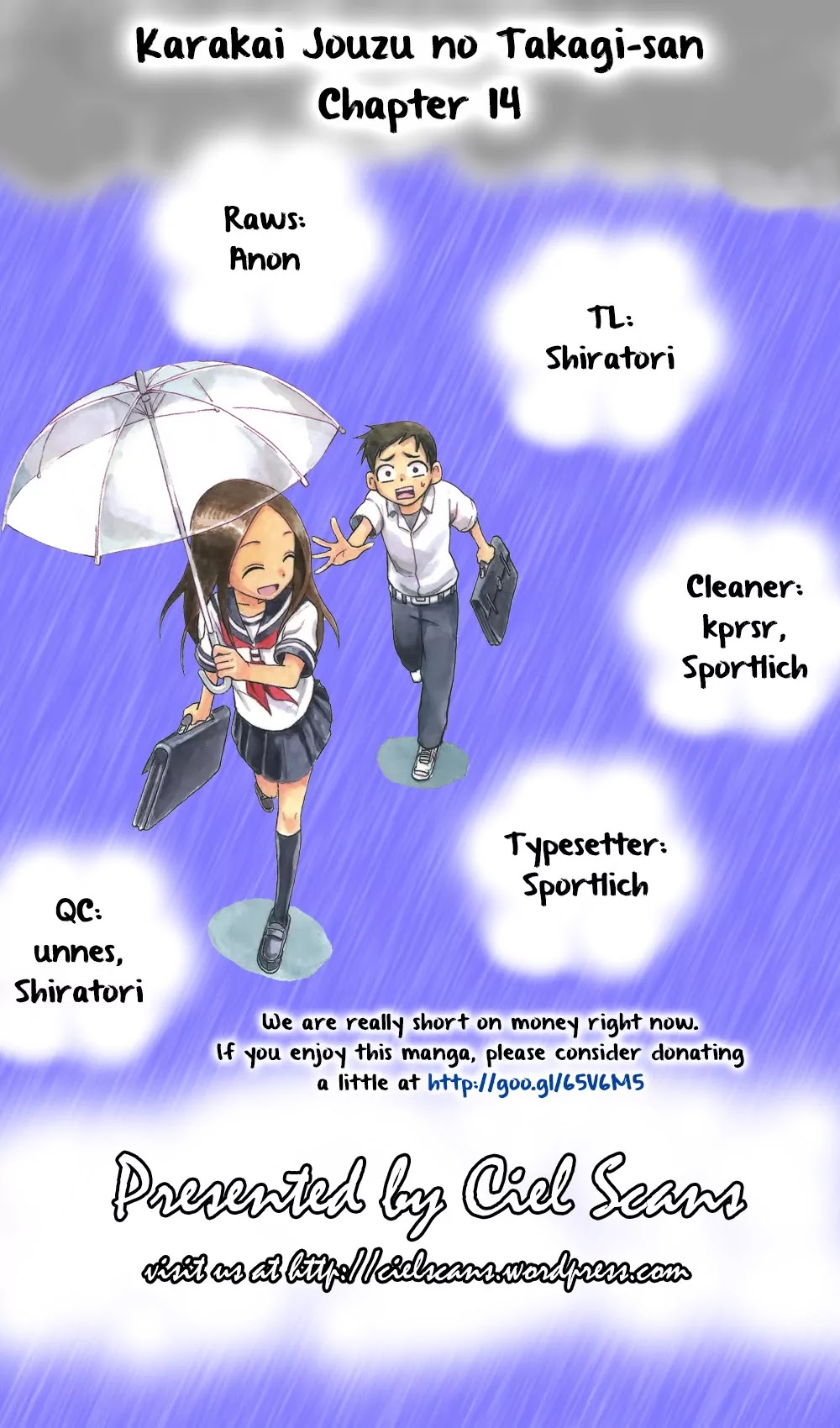 Karakai Jouzu no Takagi-san Chapter 14 page 1 - Chapter 14: Cleaning Duty