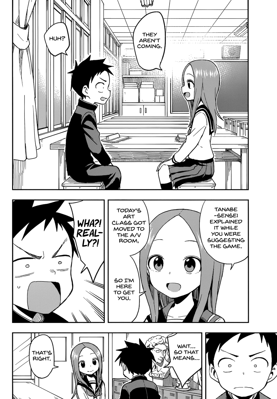 Karakai Jouzu no Takagi-san Chapter 141 page 14 - Chapter 141: Moving Classrooms