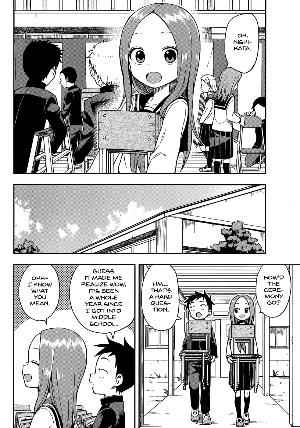 Karakai Jouzu no Takagi-san Chapter 142 page 4 - Chapter 142: Graduation Ceremony