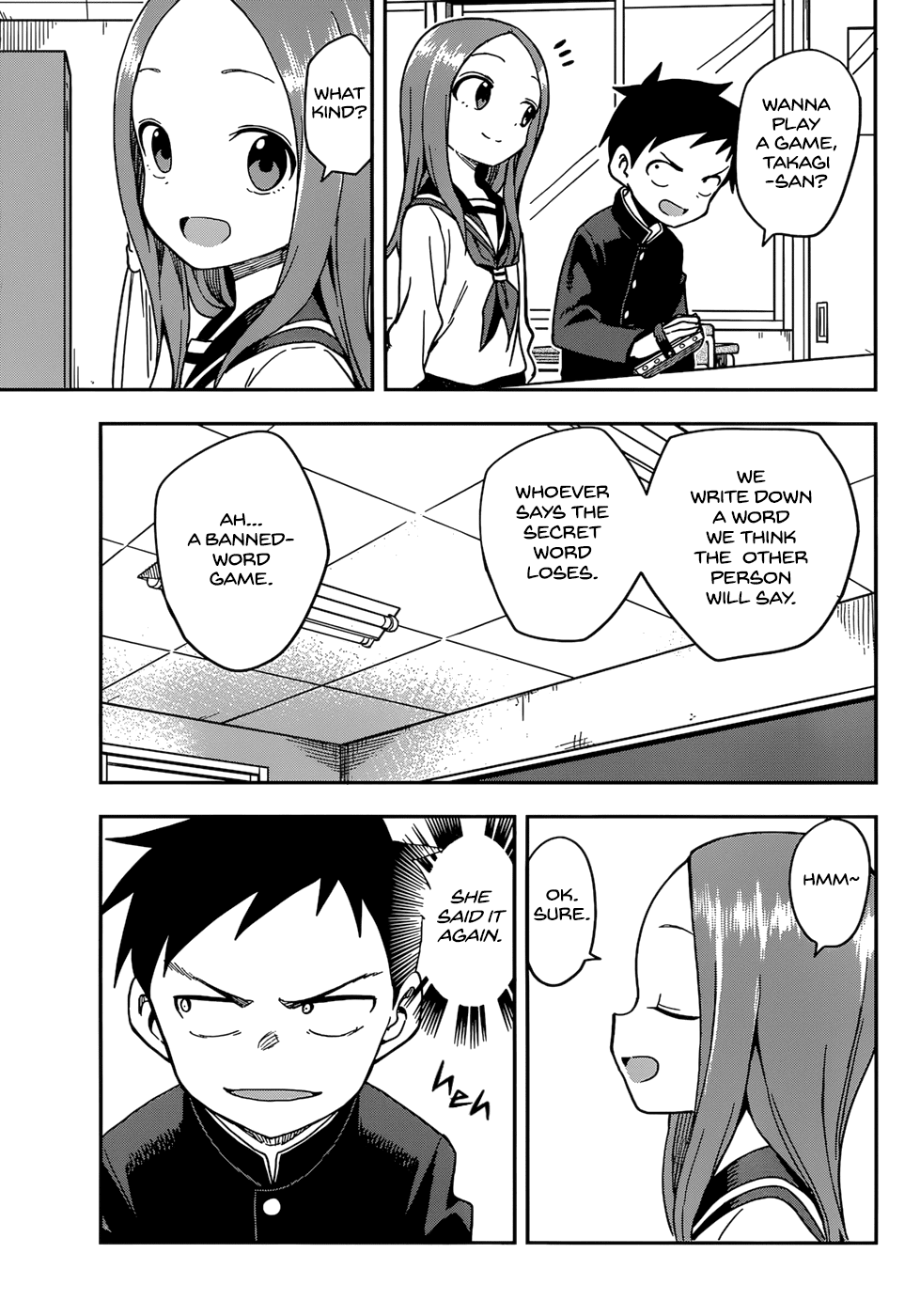 Karakai Jouzu no Takagi-san Chapter 144 page 3 - Chapter 144: Banned-Word Game