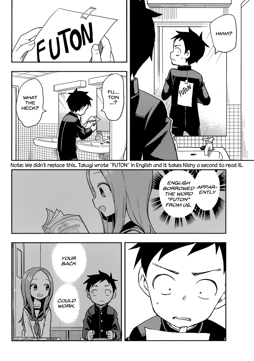 Karakai Jouzu no Takagi-san Chapter 149 page 12 - Chapter 149: Guys' Backs
