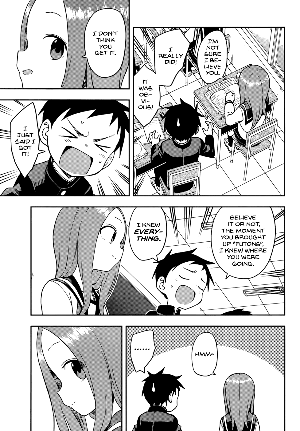 Karakai Jouzu no Takagi-san Chapter 149 page 15 - Chapter 149: Guys' Backs