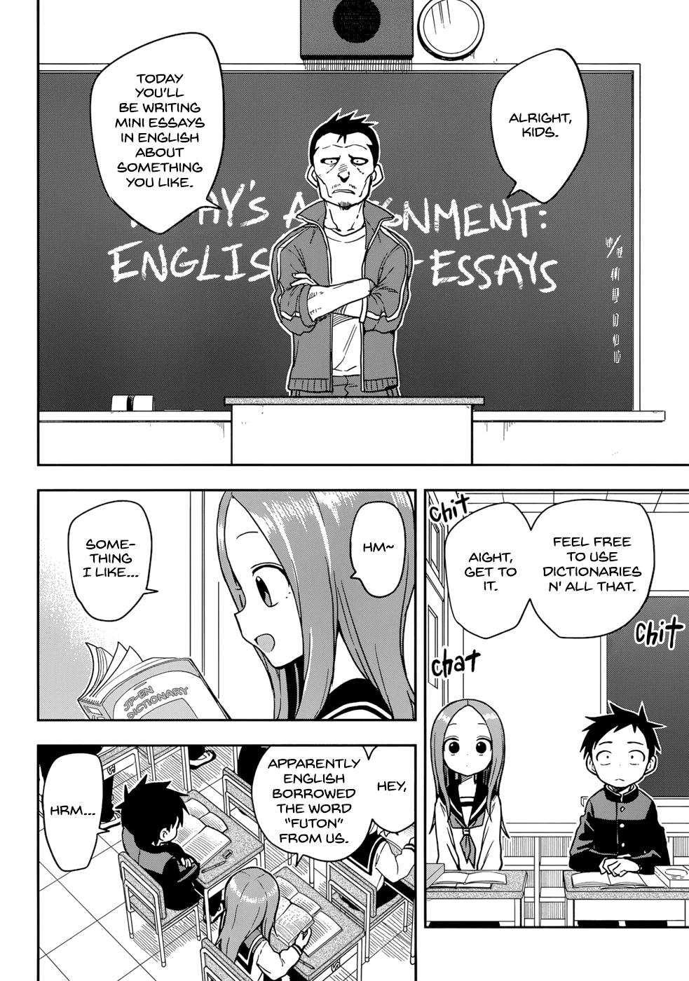 Karakai Jouzu no Takagi-san Chapter 149 page 2 - Chapter 149: Guys' Backs