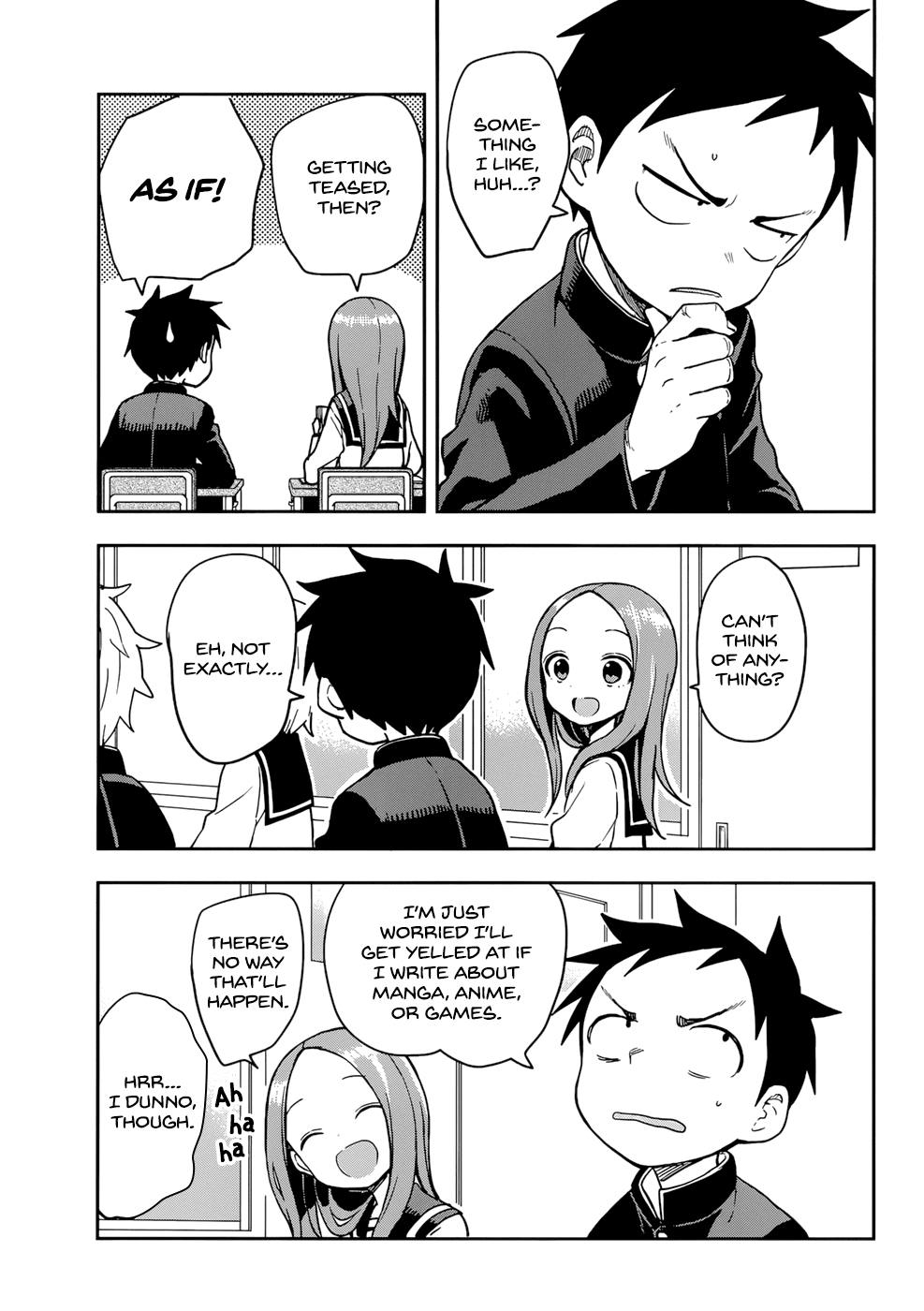 Karakai Jouzu no Takagi-san Chapter 149 page 3 - Chapter 149: Guys' Backs