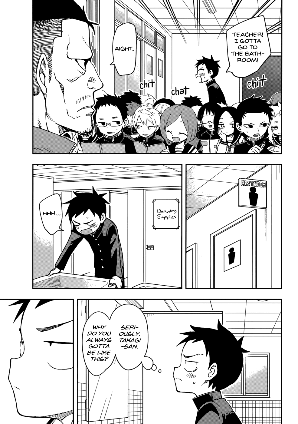Karakai Jouzu no Takagi-san Chapter 149 page 9 - Chapter 149: Guys' Backs