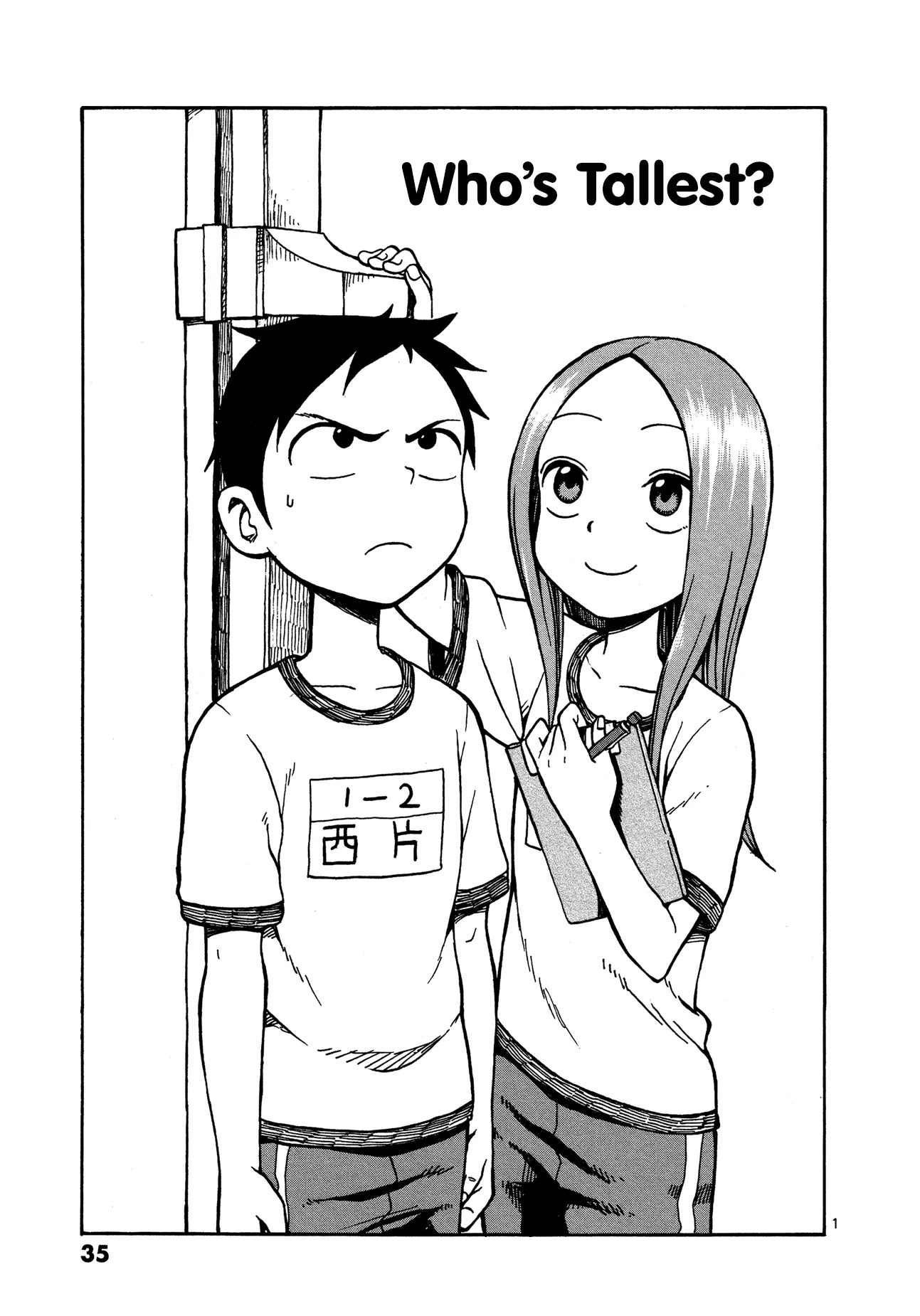 Karakai Jouzu no Takagi-san Chapter 20 page 1 - Chapter 20: Who's Tallest?