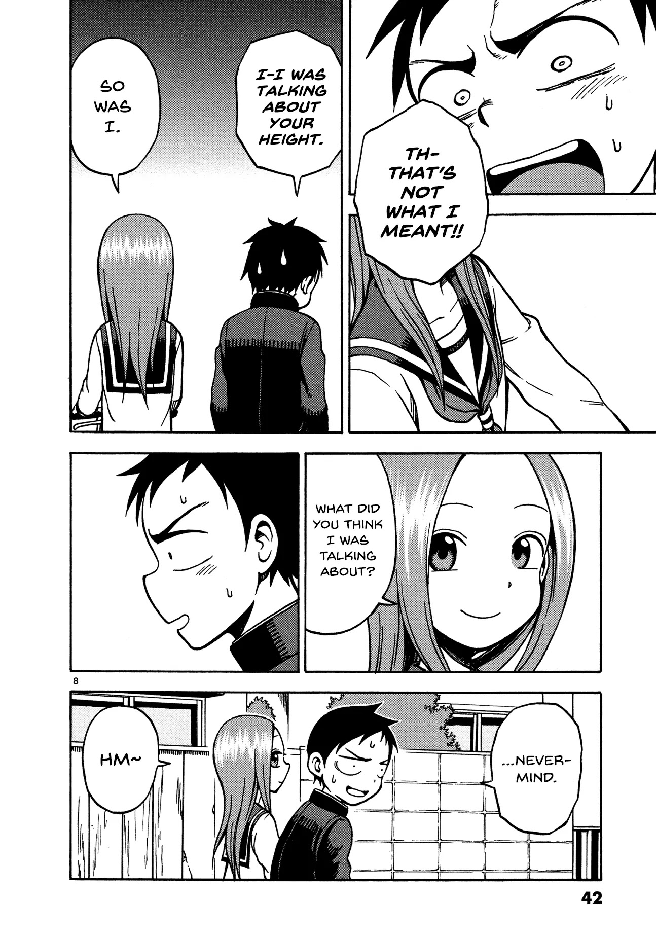 Karakai Jouzu no Takagi-san Chapter 20 page 8 - Chapter 20: Who's Tallest?