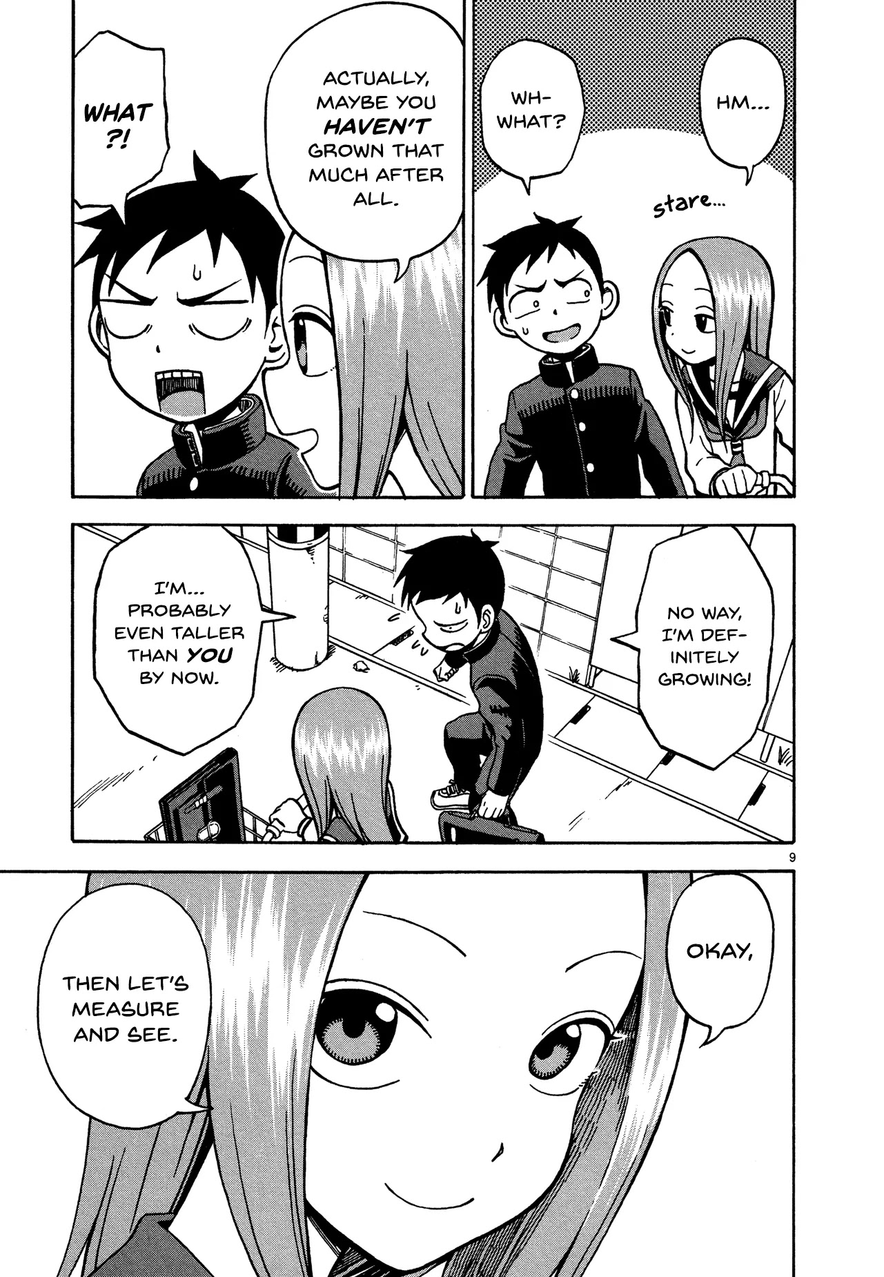 Karakai Jouzu no Takagi-san Chapter 20 page 9 - Chapter 20: Who's Tallest?