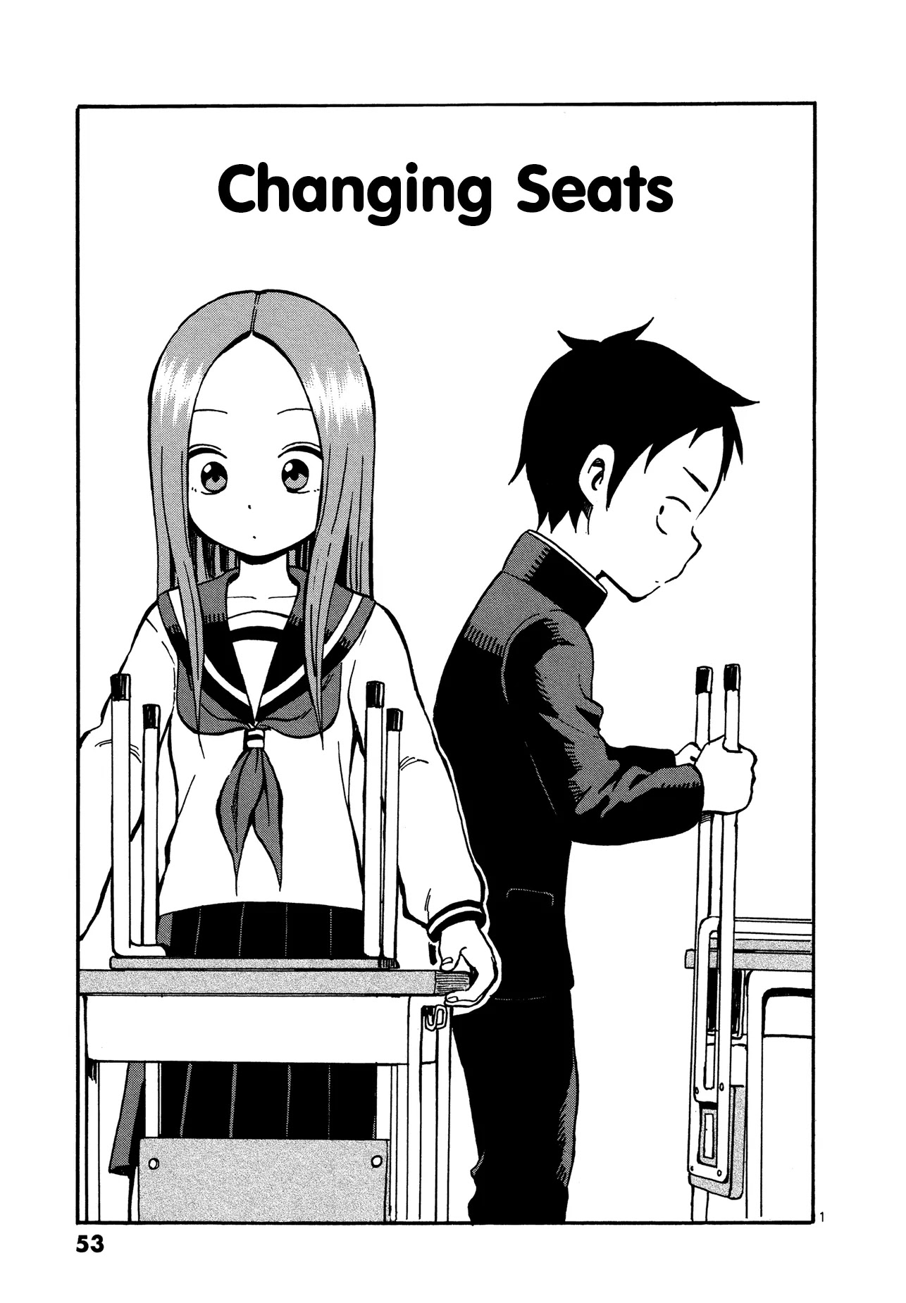 Karakai Jouzu no Takagi-san Chapter 21 page 1 - Chapter 21: Changing Seats
