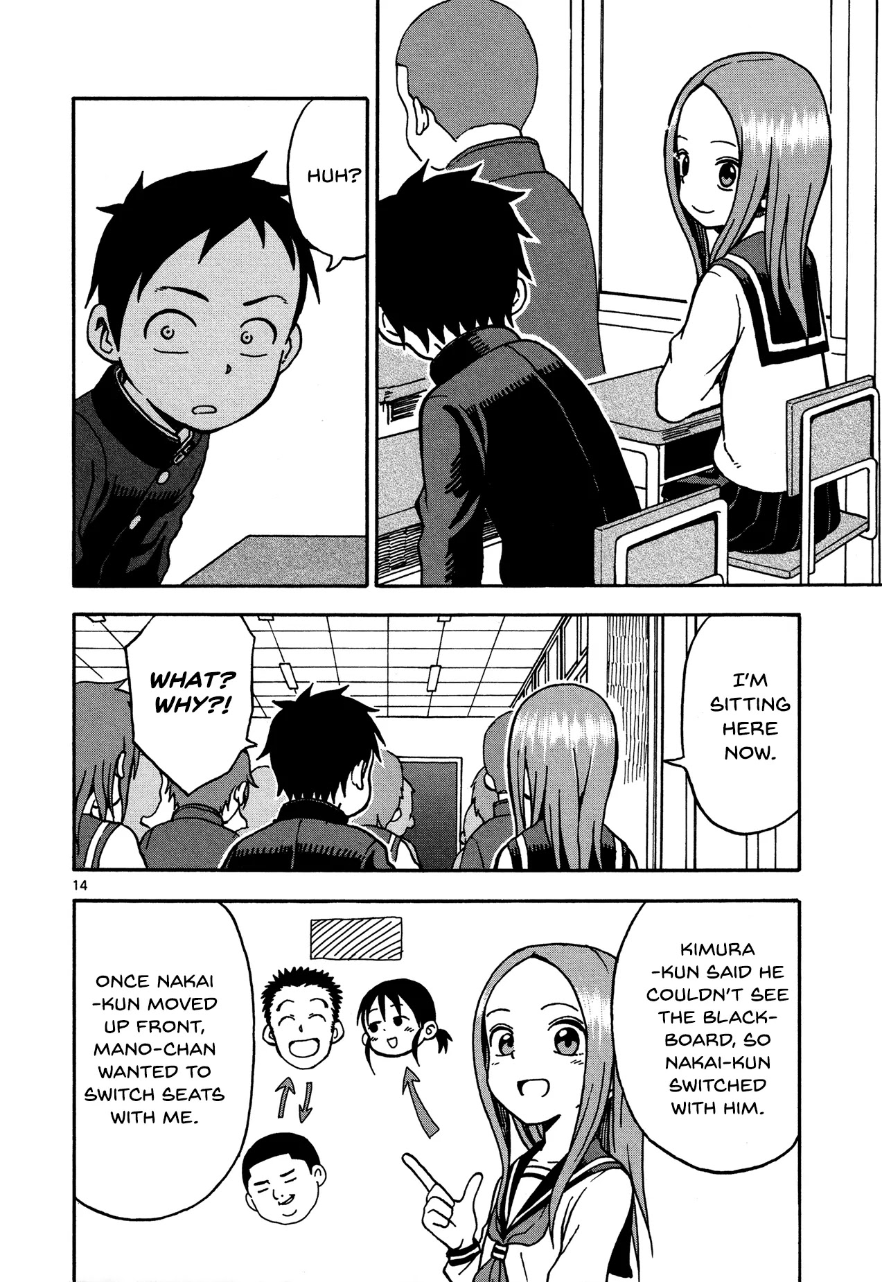 Karakai Jouzu no Takagi-san Chapter 21 page 14 - Chapter 21: Changing Seats