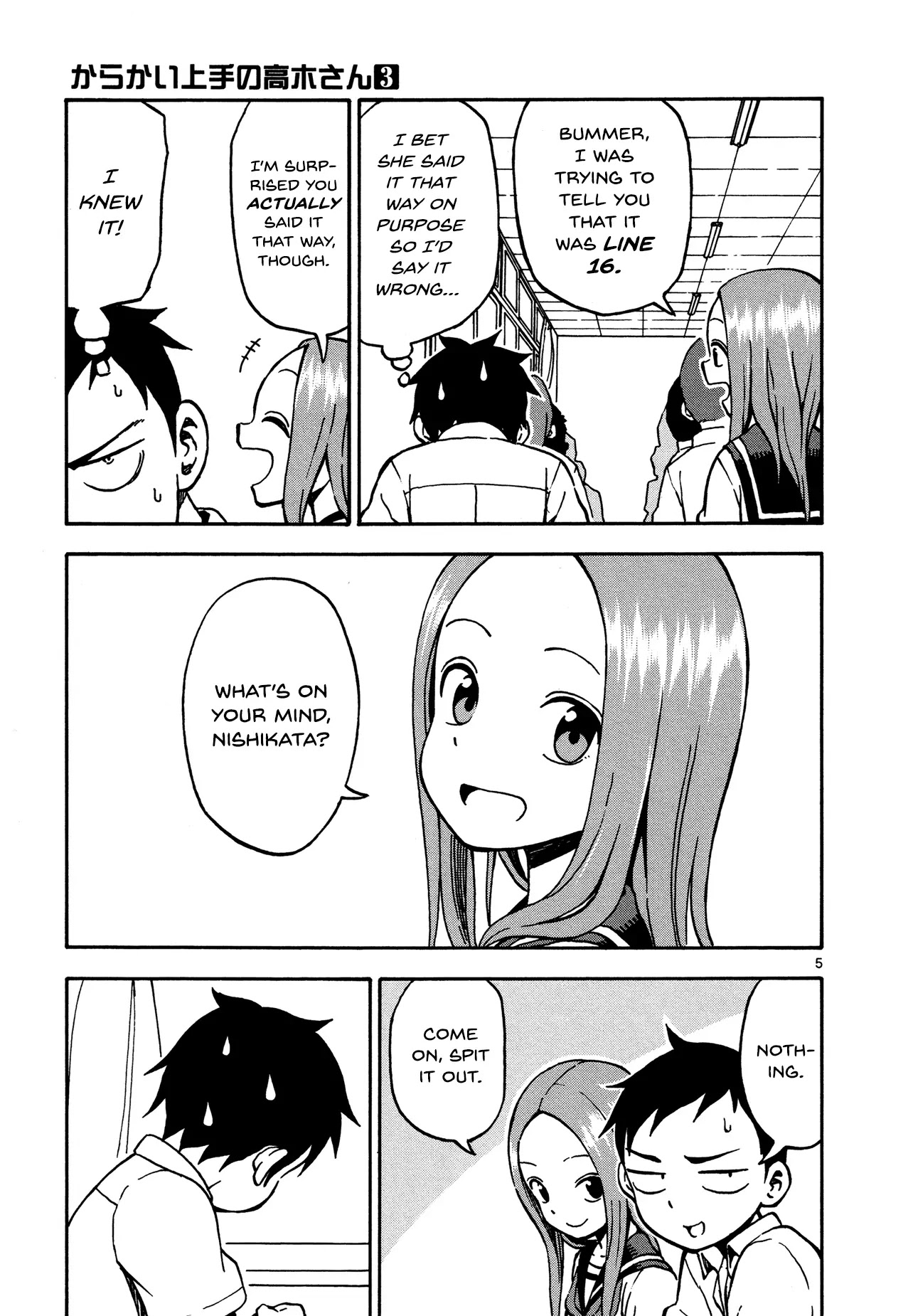 Karakai Jouzu no Takagi-san Chapter 22 page 5 - Chapter 22: English Translation