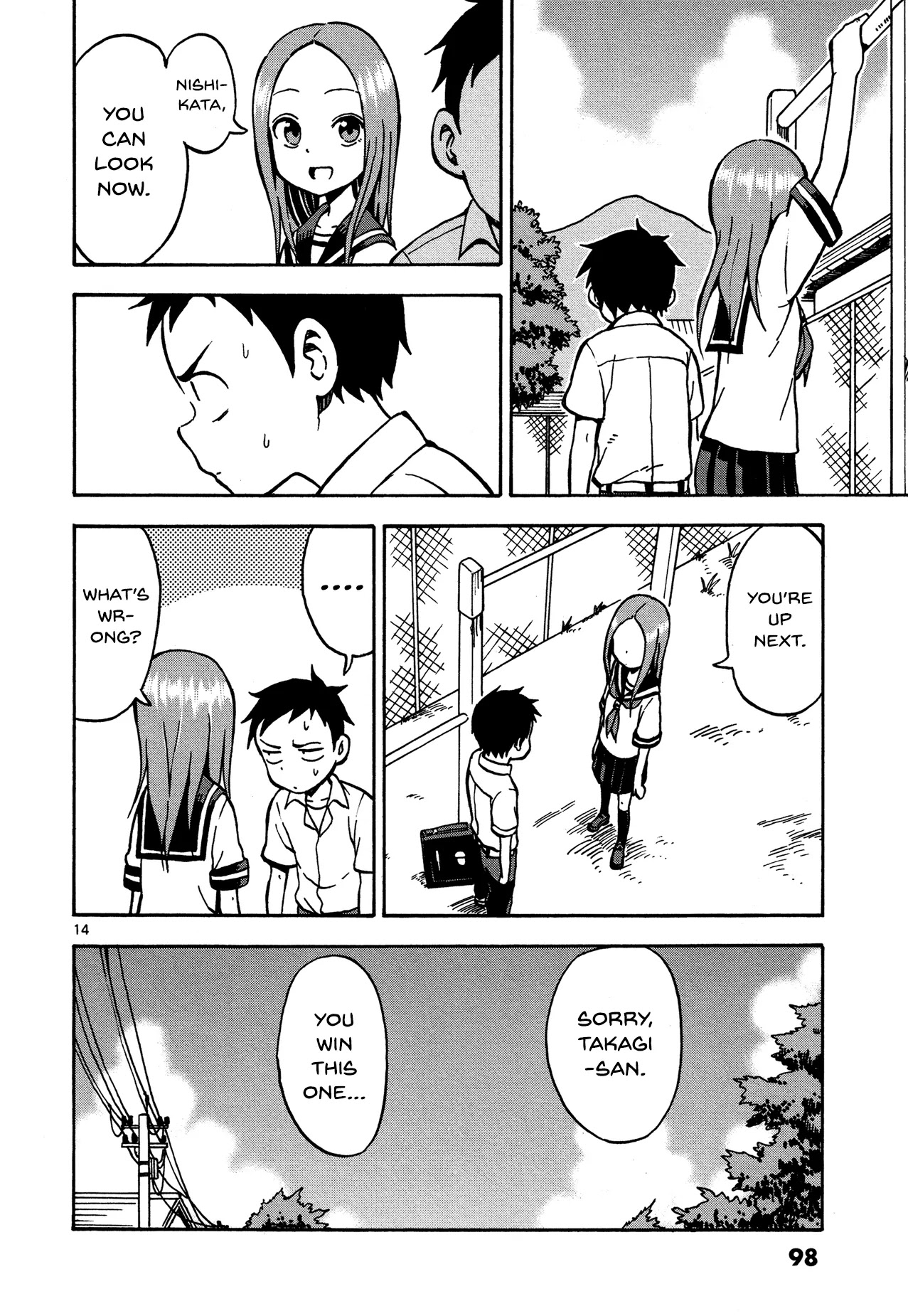 Karakai Jouzu no Takagi-san Chapter 23 page 14 - Chapter 23: Gymnastics