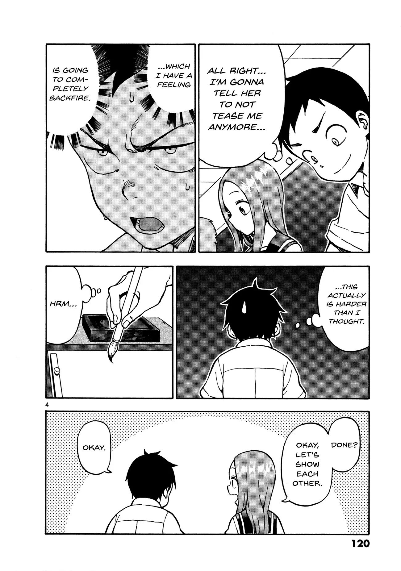 Karakai Jouzu no Takagi-san Chapter 25 page 4 - Chapter 25: Calligraphy