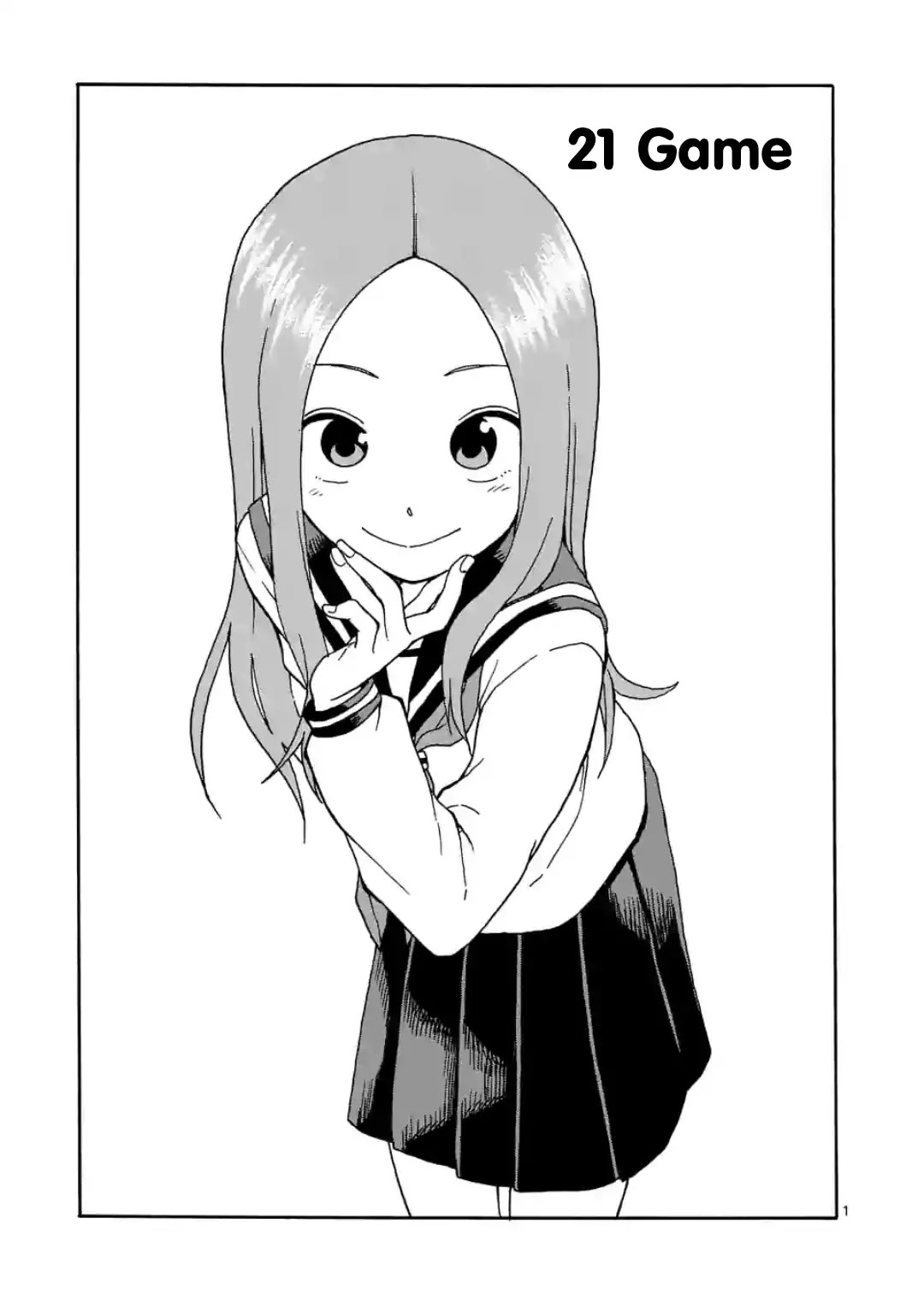Karakai Jouzu no Takagi-san Chapter 29.5 page 1 - Chapter 29.5: 21 Game