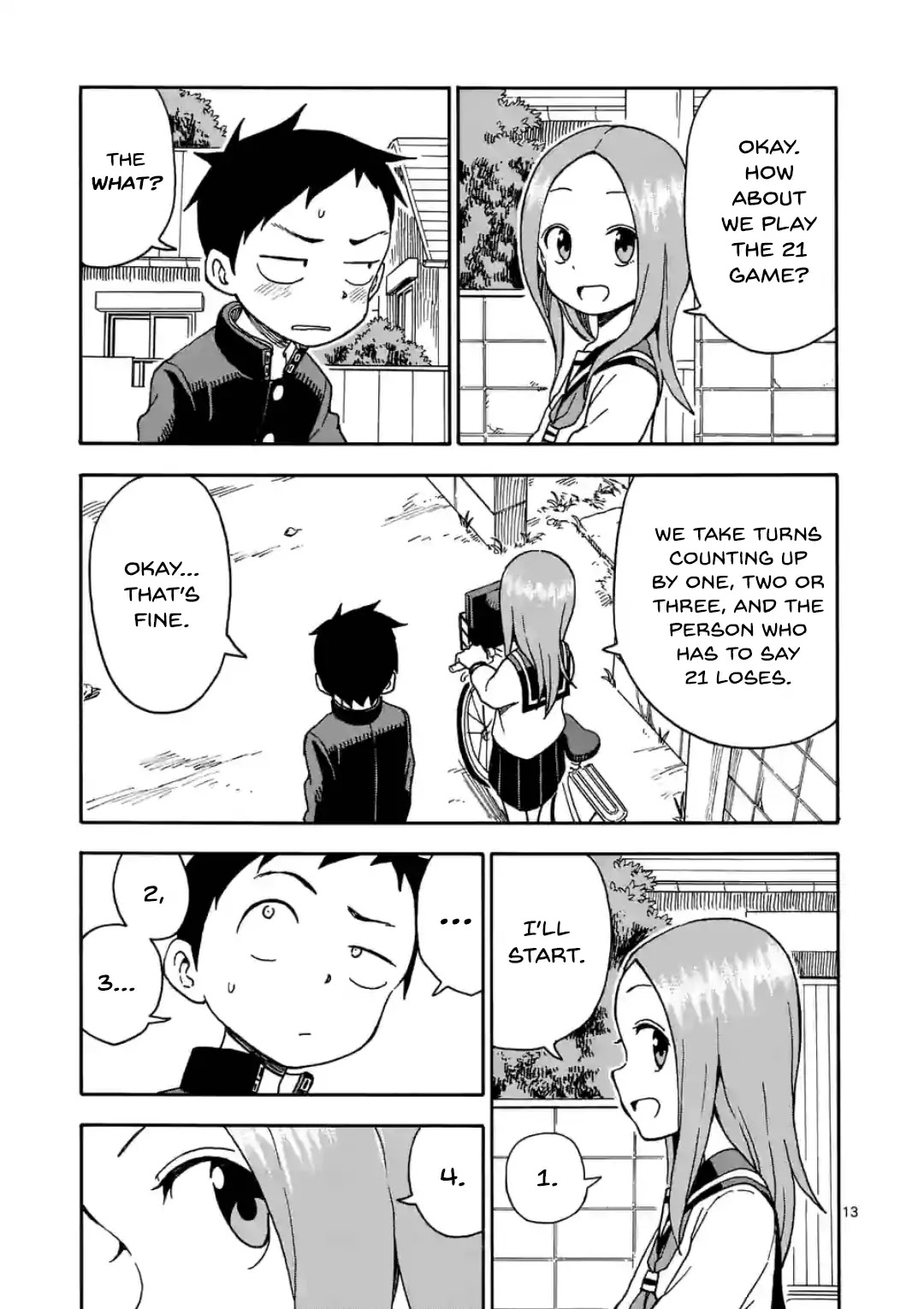 Karakai Jouzu no Takagi-san Chapter 29.5 page 13 - Chapter 29.5: 21 Game