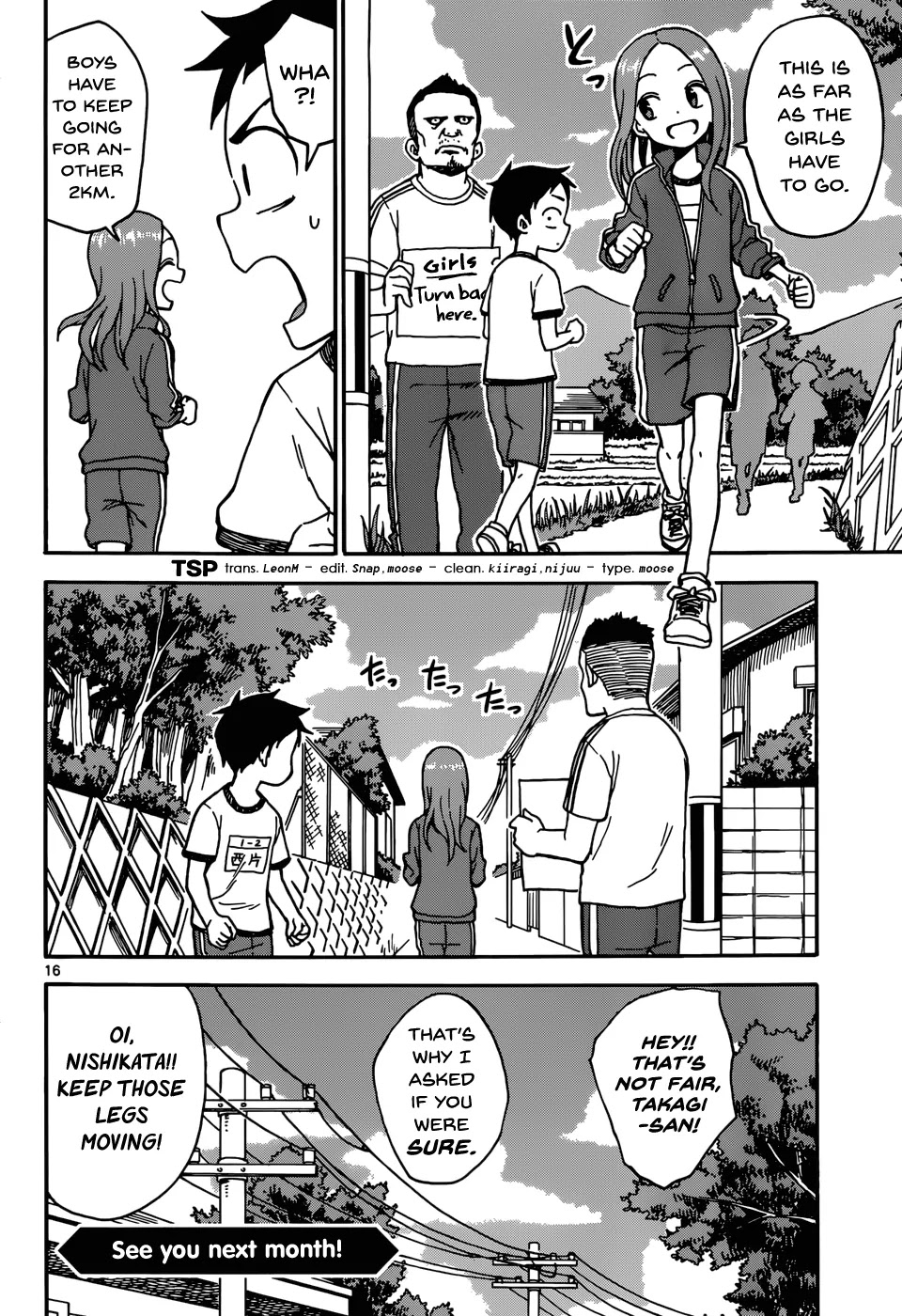 Karakai Jouzu no Takagi-san Chapter 30 page 16 - Chapter 30: Marathon