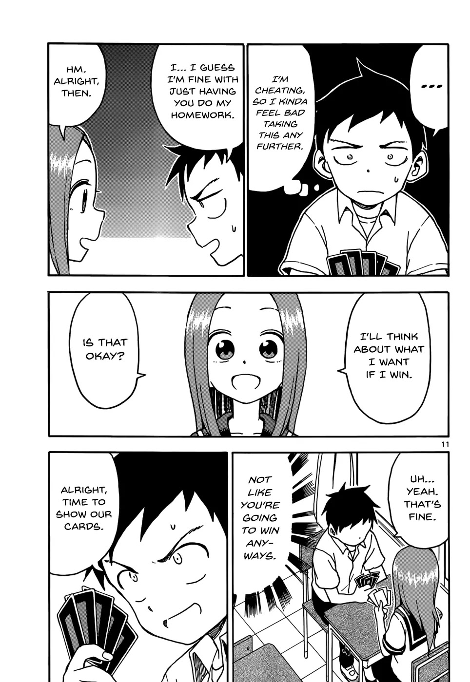 Karakai Jouzu no Takagi-san Chapter 33 page 11 - Chapter 33: Poker