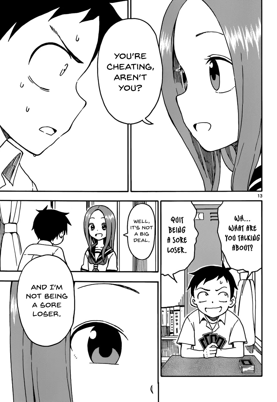 Karakai Jouzu no Takagi-san Chapter 33 page 13 - Chapter 33: Poker