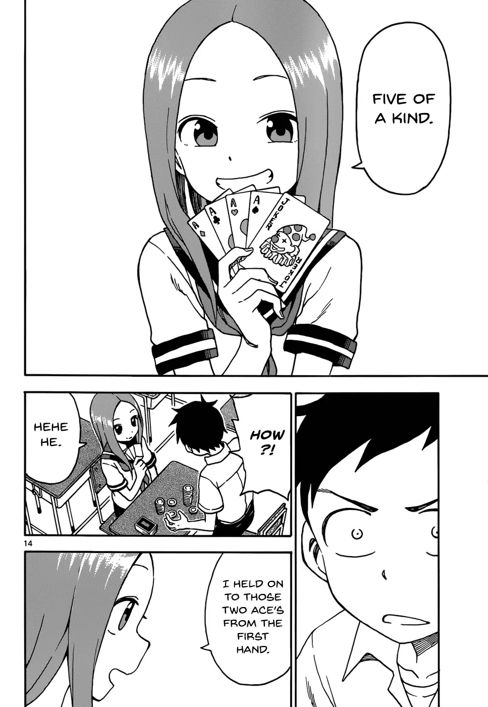 Karakai Jouzu no Takagi-san Chapter 33 page 14 - Chapter 33: Poker