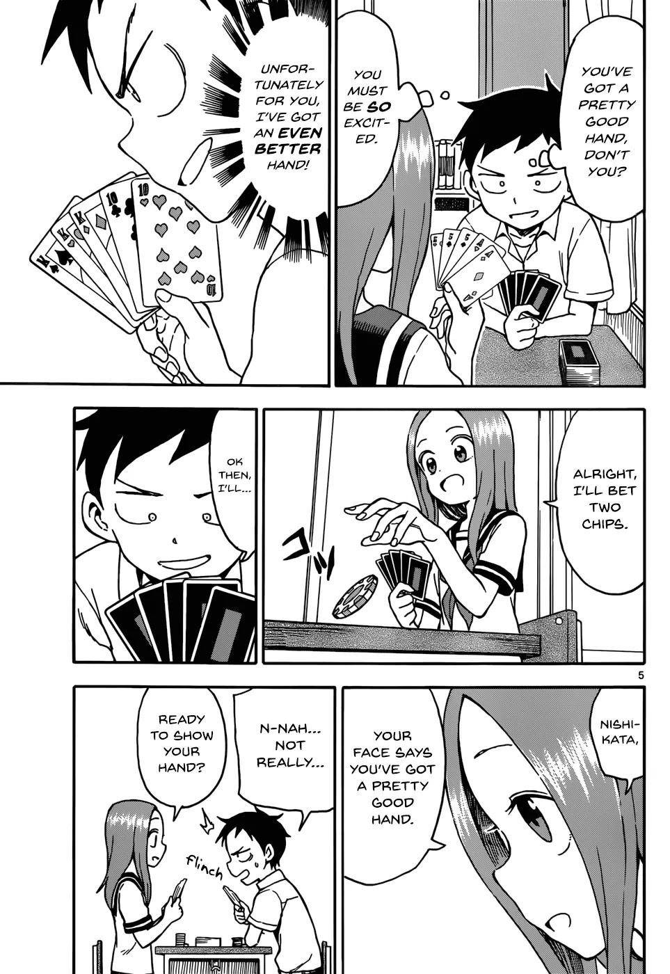 Karakai Jouzu no Takagi-san Chapter 33 page 5 - Chapter 33: Poker
