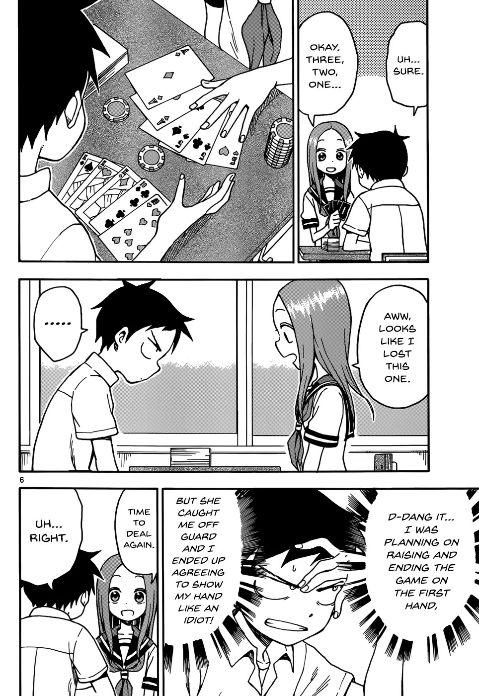 Karakai Jouzu no Takagi-san Chapter 33 page 6 - Chapter 33: Poker