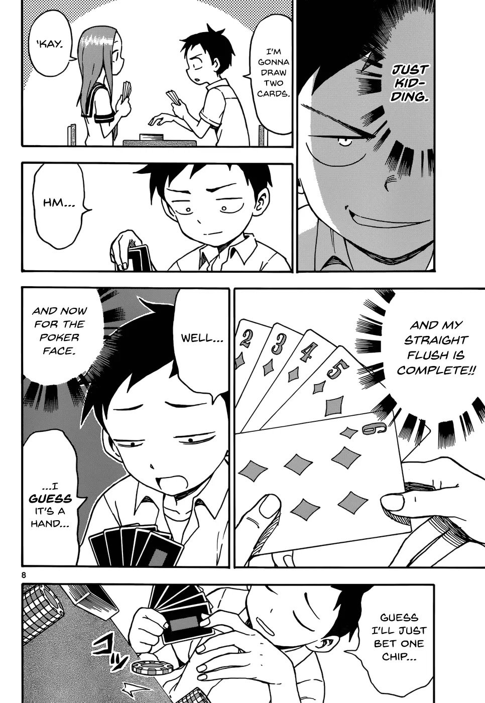 Karakai Jouzu no Takagi-san Chapter 33 page 8 - Chapter 33: Poker