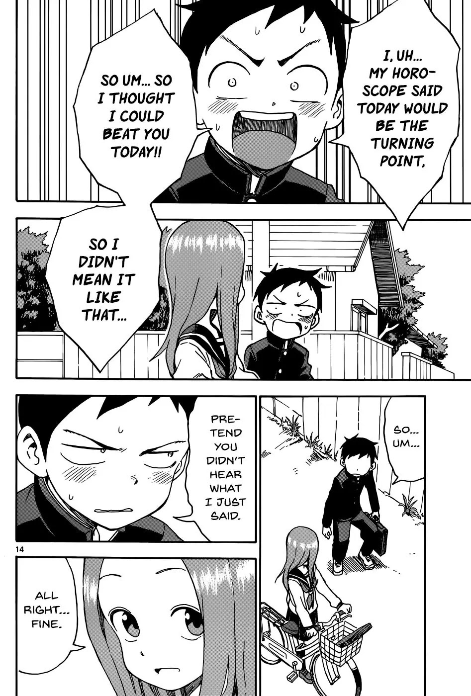 Karakai Jouzu no Takagi-san Chapter 36 page 14 - Chapter 36: Turning Point