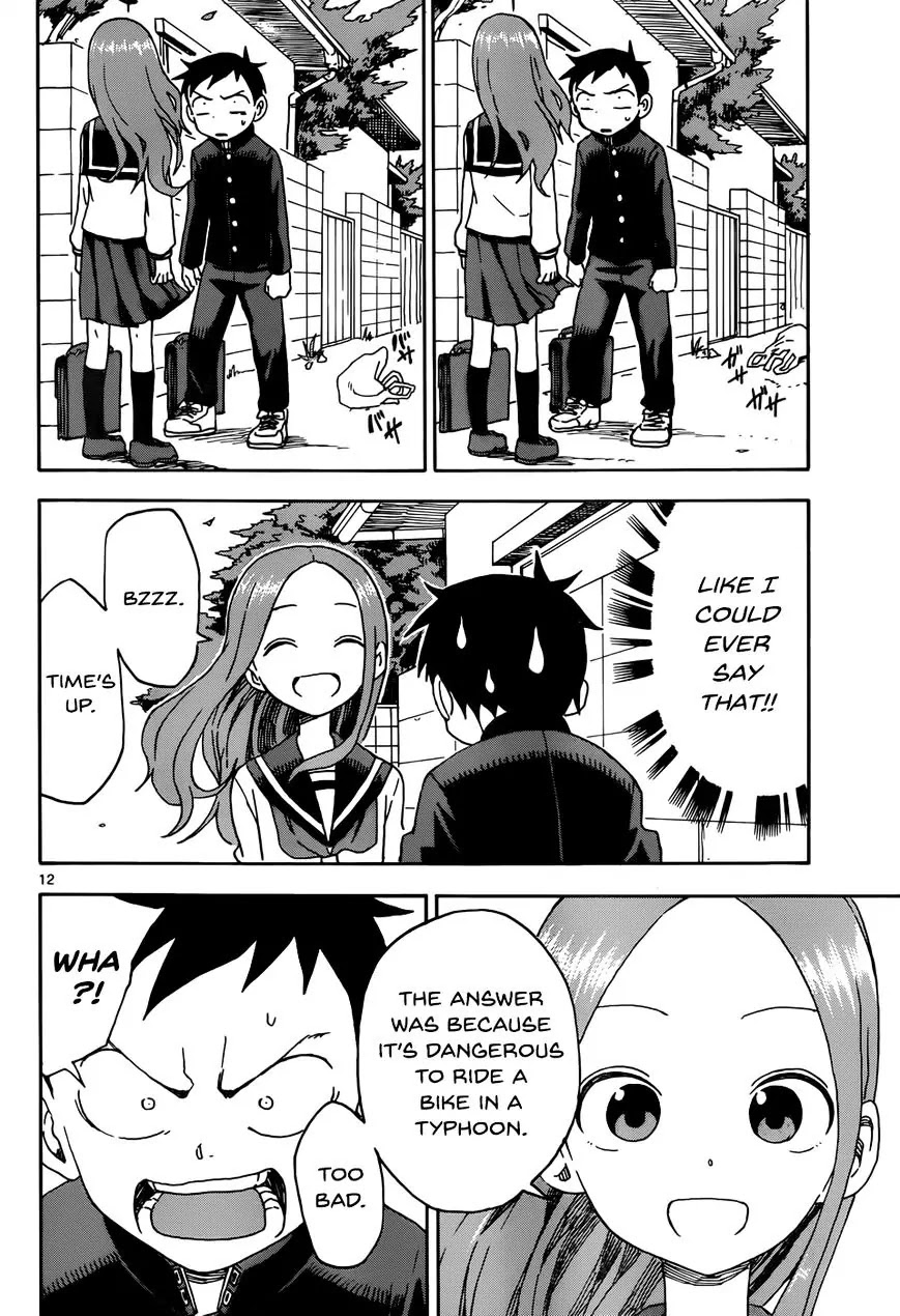 Karakai Jouzu no Takagi-san Chapter 40 page 12 - Chapter 40: Typhoon