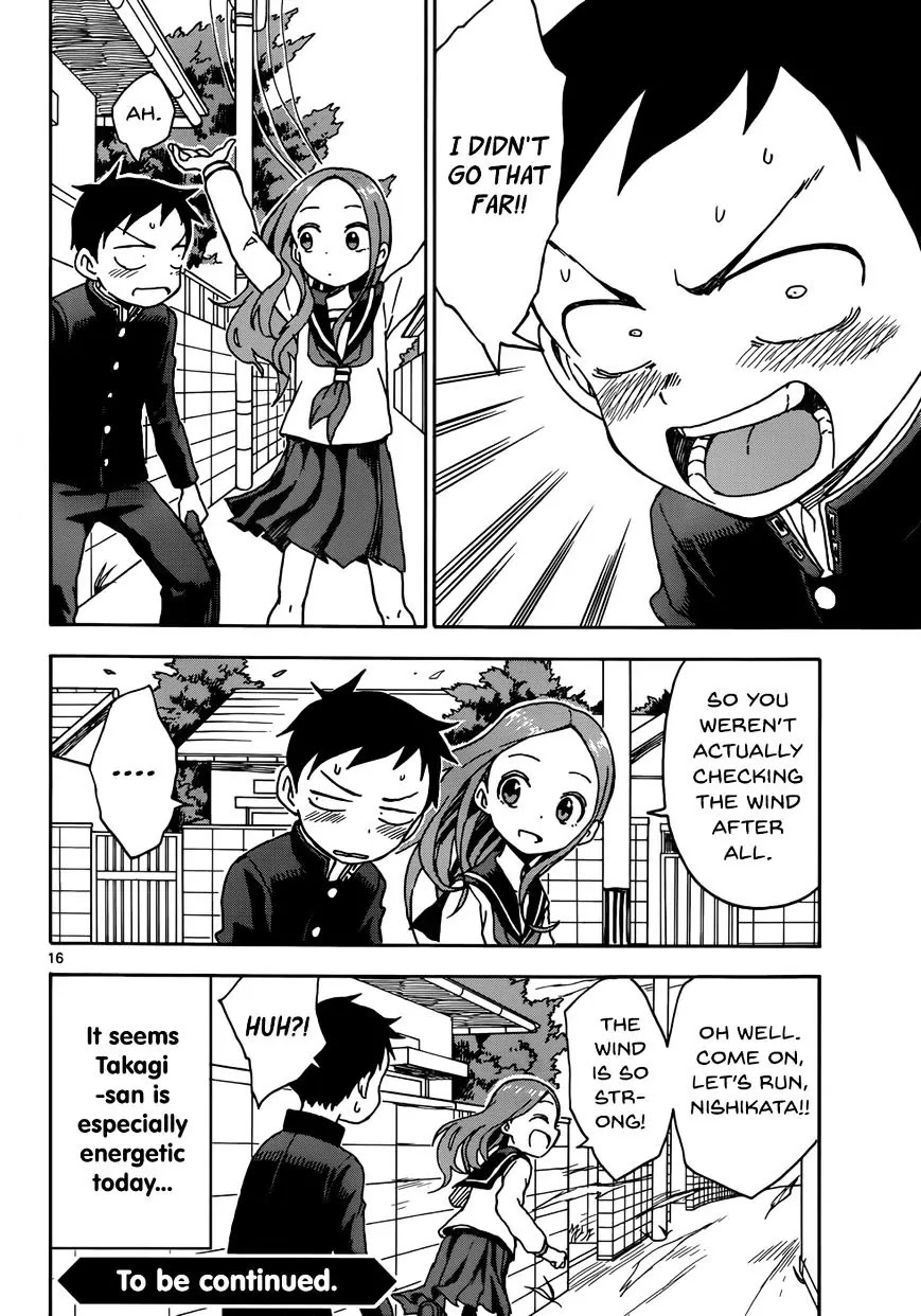 Karakai Jouzu no Takagi-san Chapter 40 page 16 - Chapter 40: Typhoon
