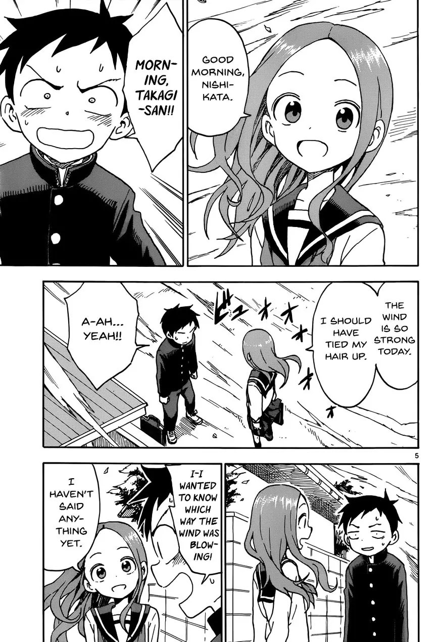 Karakai Jouzu no Takagi-san Chapter 40 page 5 - Chapter 40: Typhoon