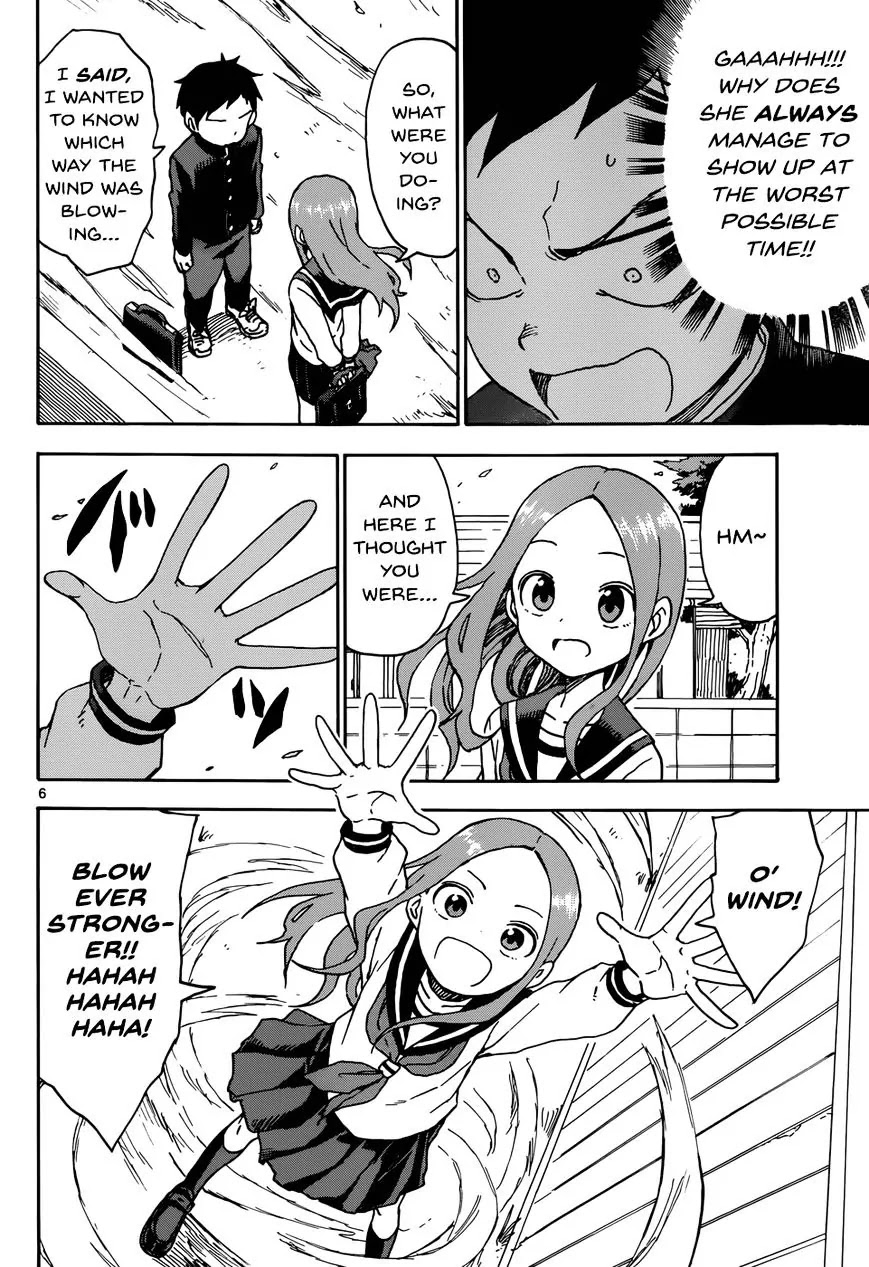 Karakai Jouzu no Takagi-san Chapter 40 page 6 - Chapter 40: Typhoon