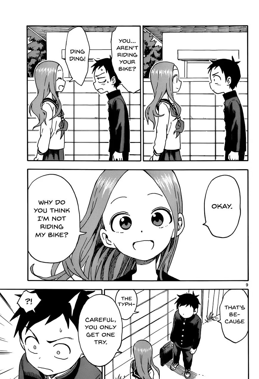 Karakai Jouzu no Takagi-san Chapter 40 page 9 - Chapter 40: Typhoon