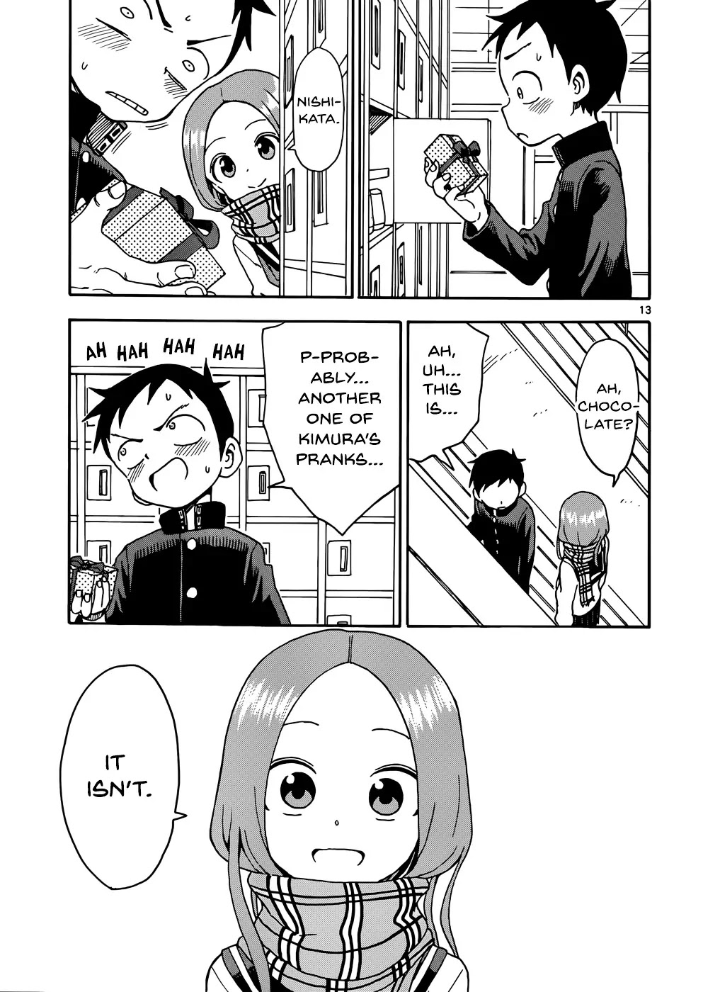 Karakai Jouzu no Takagi-san Chapter 45 page 13 - Chapter 45: Valentine's