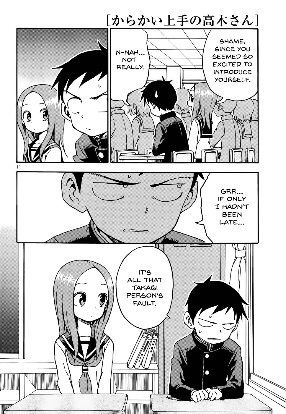 Karakai Jouzu no Takagi-san Chapter 48 page 11 - Chapter 48: Entrance Ceremony
