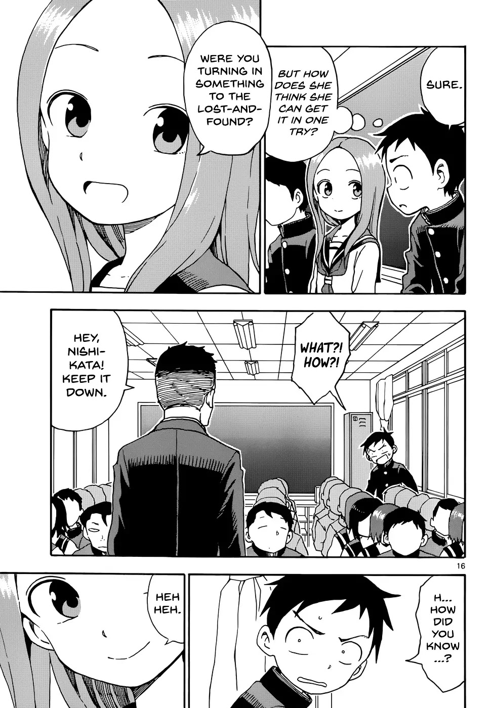 Karakai Jouzu no Takagi-san Chapter 48 page 16 - Chapter 48: Entrance Ceremony
