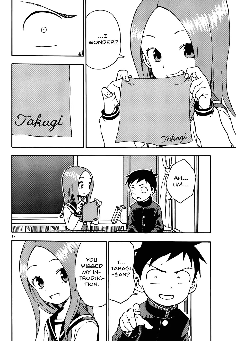 Karakai Jouzu no Takagi-san Chapter 48 page 17 - Chapter 48: Entrance Ceremony