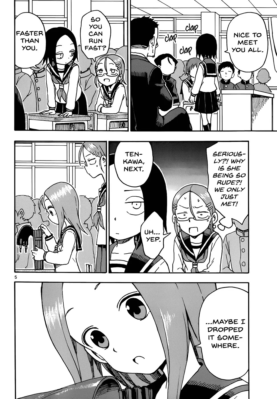 Karakai Jouzu no Takagi-san Chapter 48 page 5 - Chapter 48: Entrance Ceremony