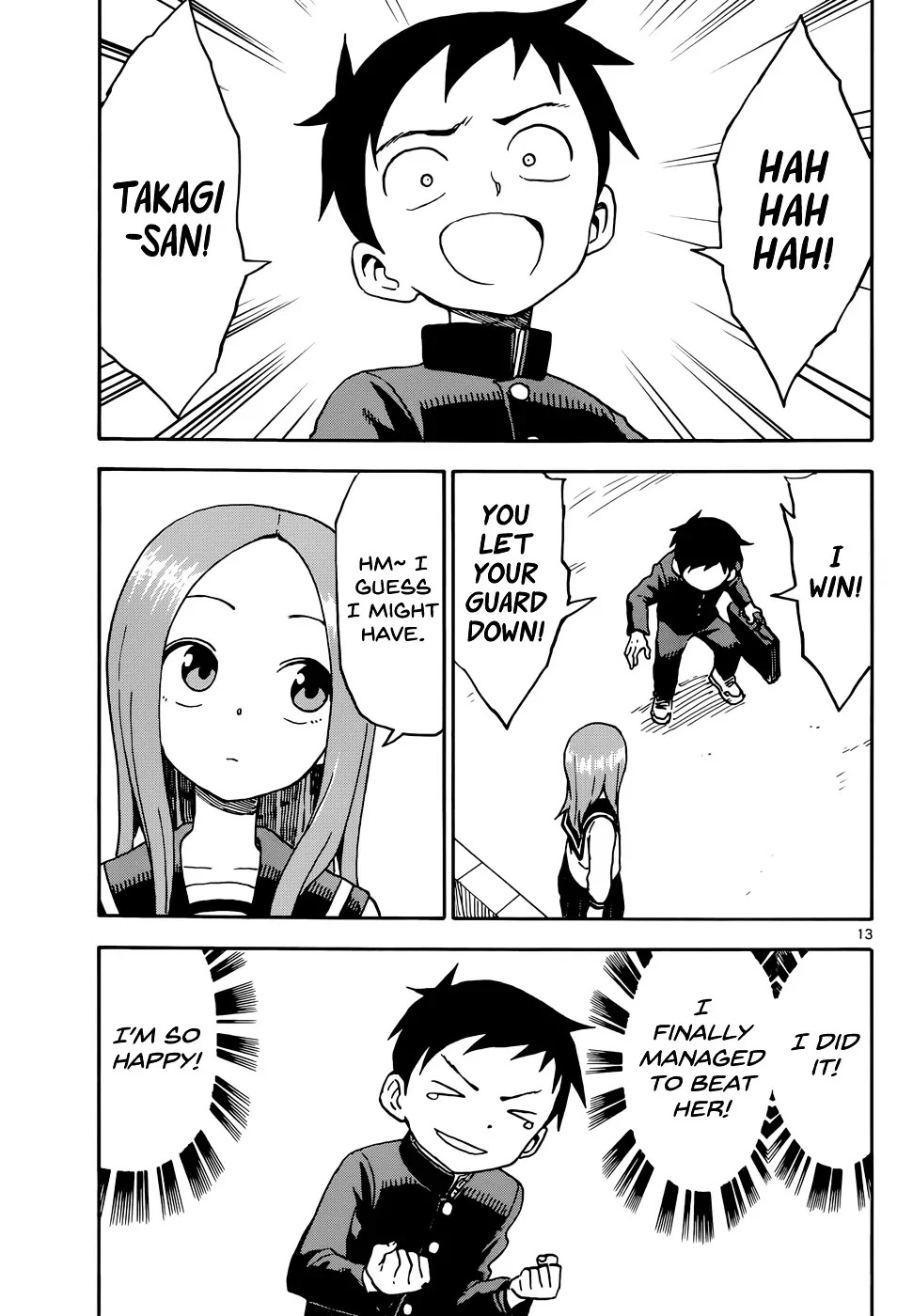 Karakai Jouzu no Takagi-san Chapter 49 page 13 - Chapter 49: Rock Kicking