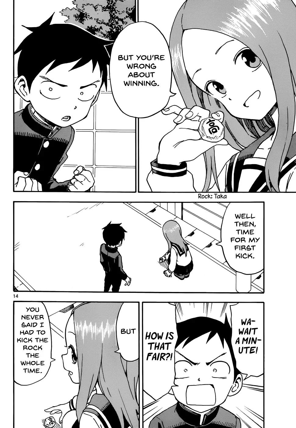 Karakai Jouzu no Takagi-san Chapter 49 page 14 - Chapter 49: Rock Kicking